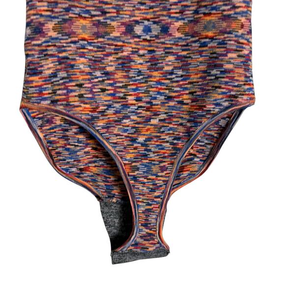 Sandro Multicolor Printed Knit Square Neck Sleeveless Festival Bodysuit Size XS - Picture 3 of 6